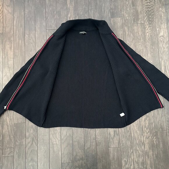 Express Men's XL Black Ribbed Full Zip-Up Sweater 100% Cotton - Picture 16 of 16